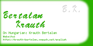 bertalan krauth business card